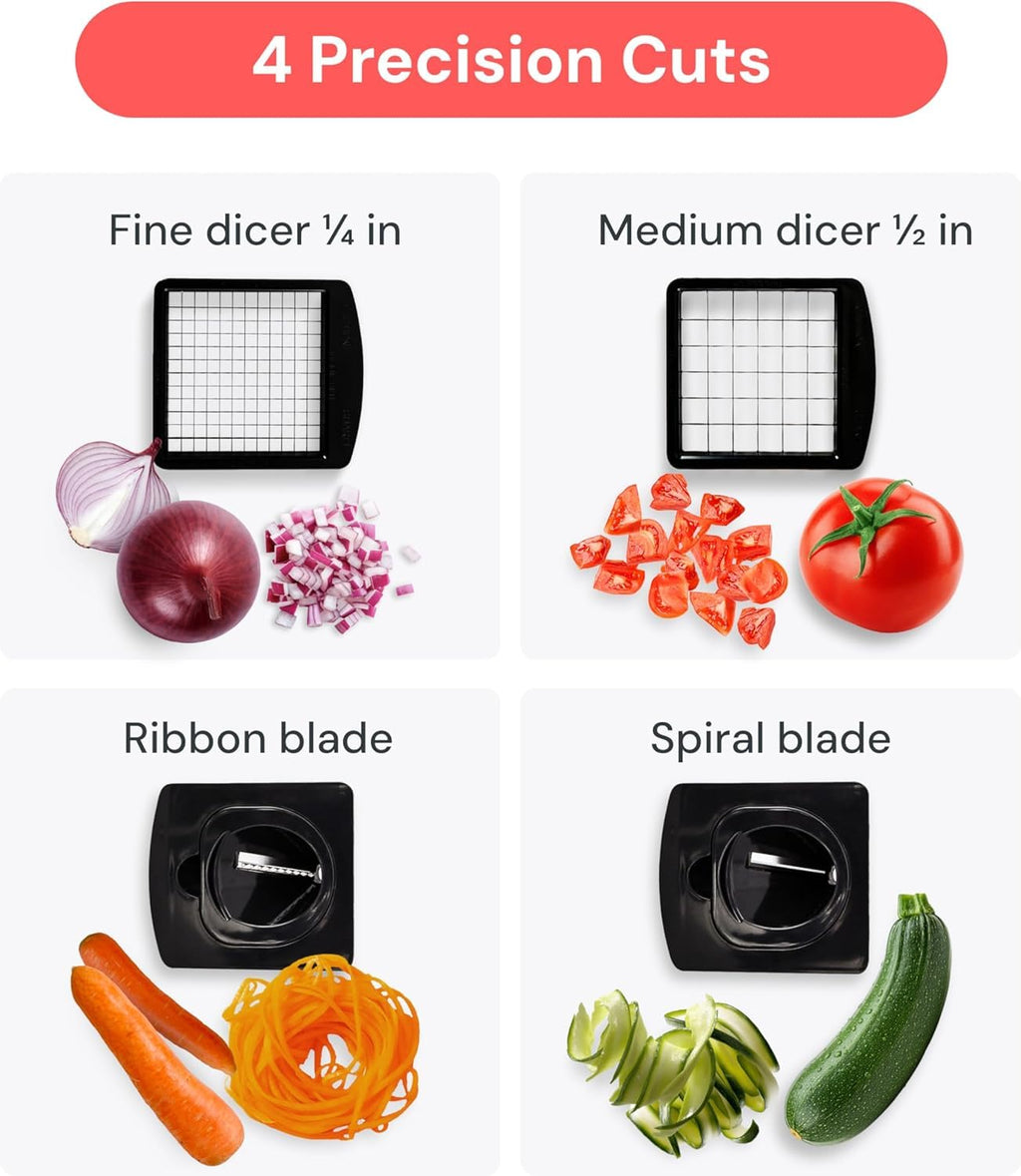 Fullstar Pro Original Vegetable Chopper & Spiralizer, Kitchen Prep Tool