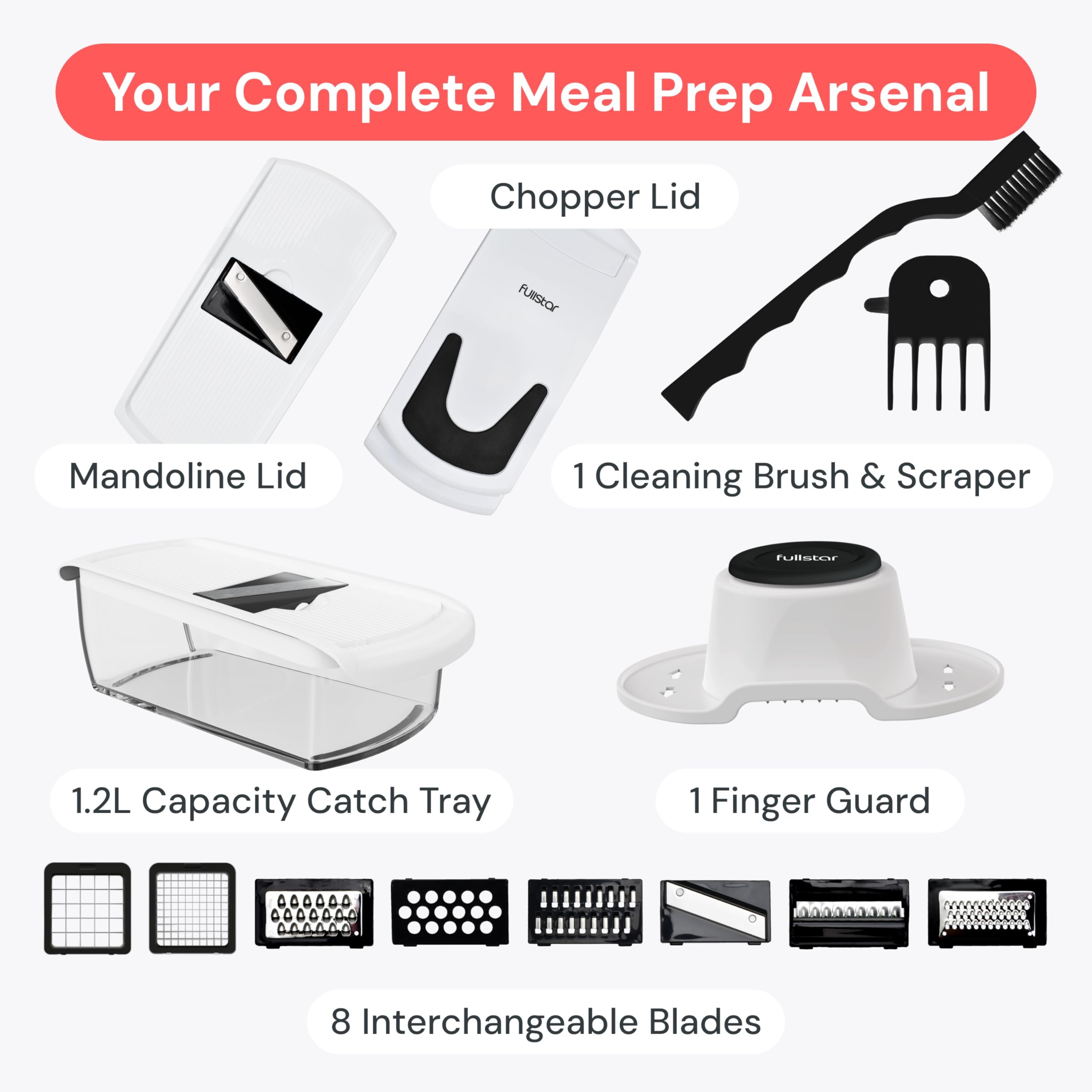 Fullstar Pro Original Vegetable Chopper & Spiralizer, Kitchen Prep Tool