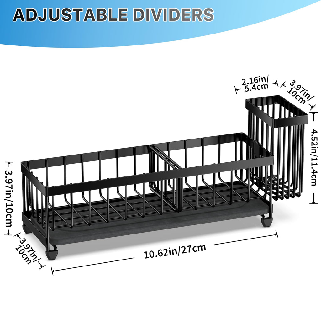 Cisily Sponge Holder for Kitchen Sink, Sink Organizer with Brush Holder
