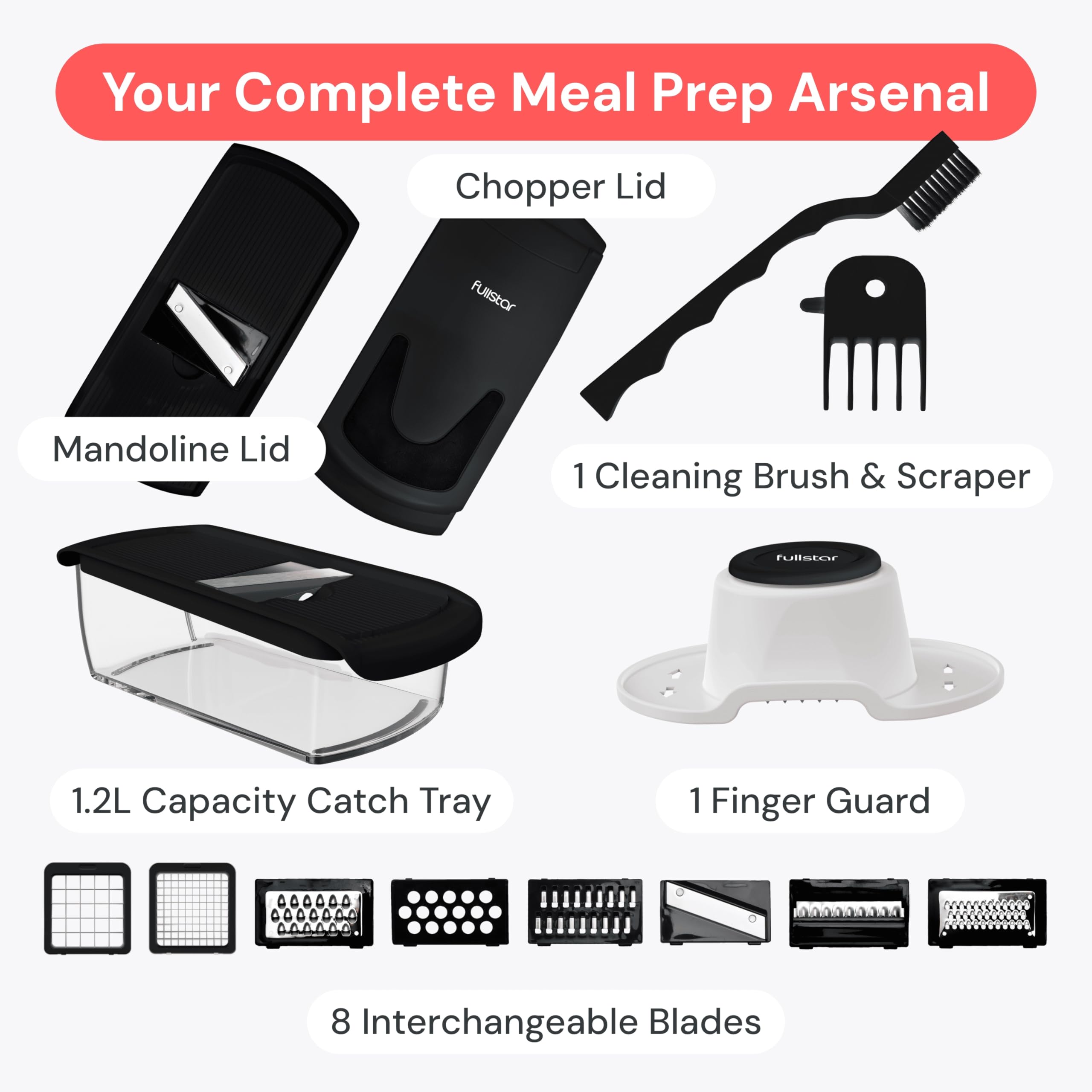 Fullstar Pro Original Vegetable Chopper & Spiralizer, Kitchen Prep Tool
