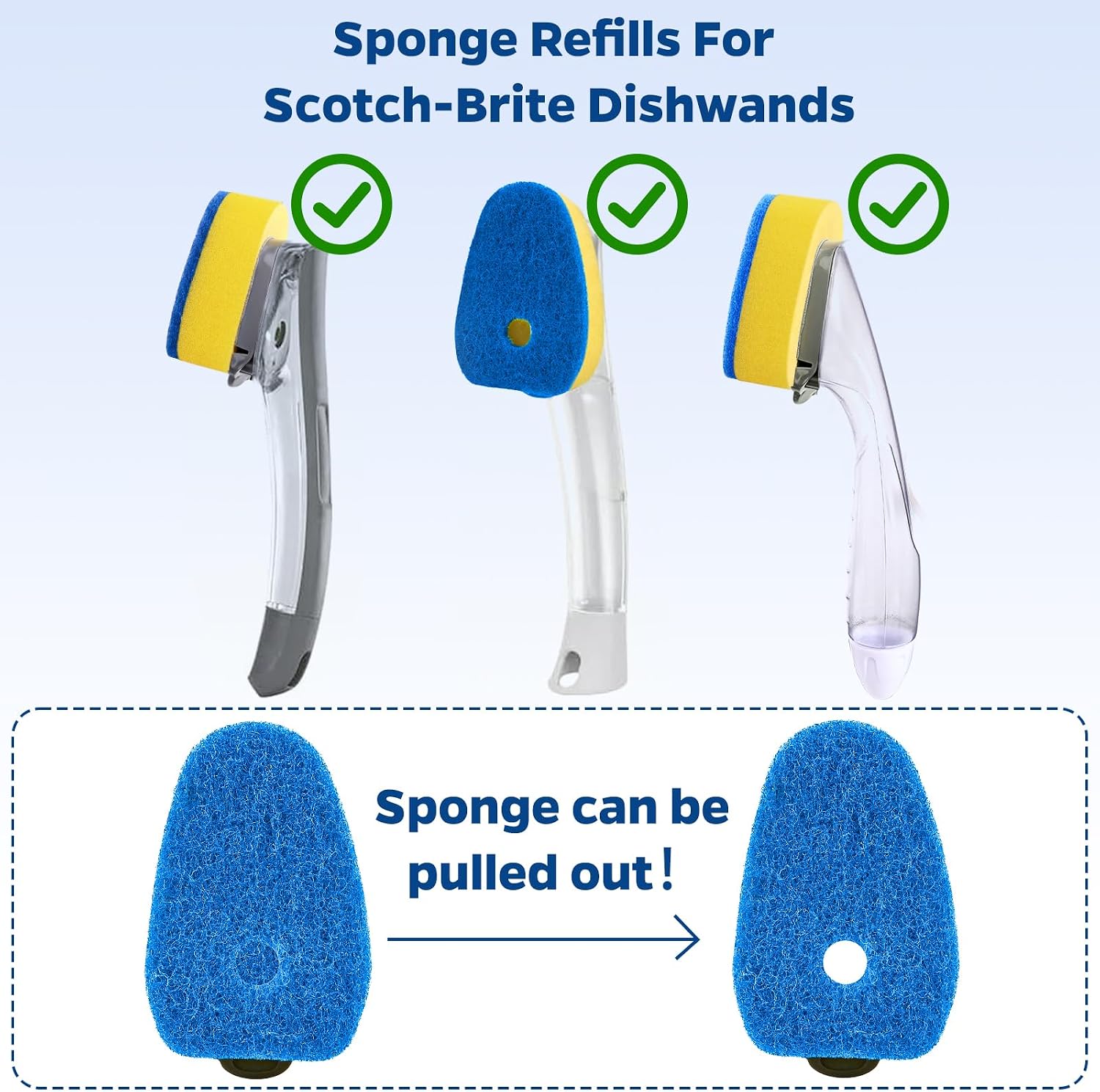 Sponge Dishwand Brush Refills for Scotch-Brite Dishwand - 10 Pack