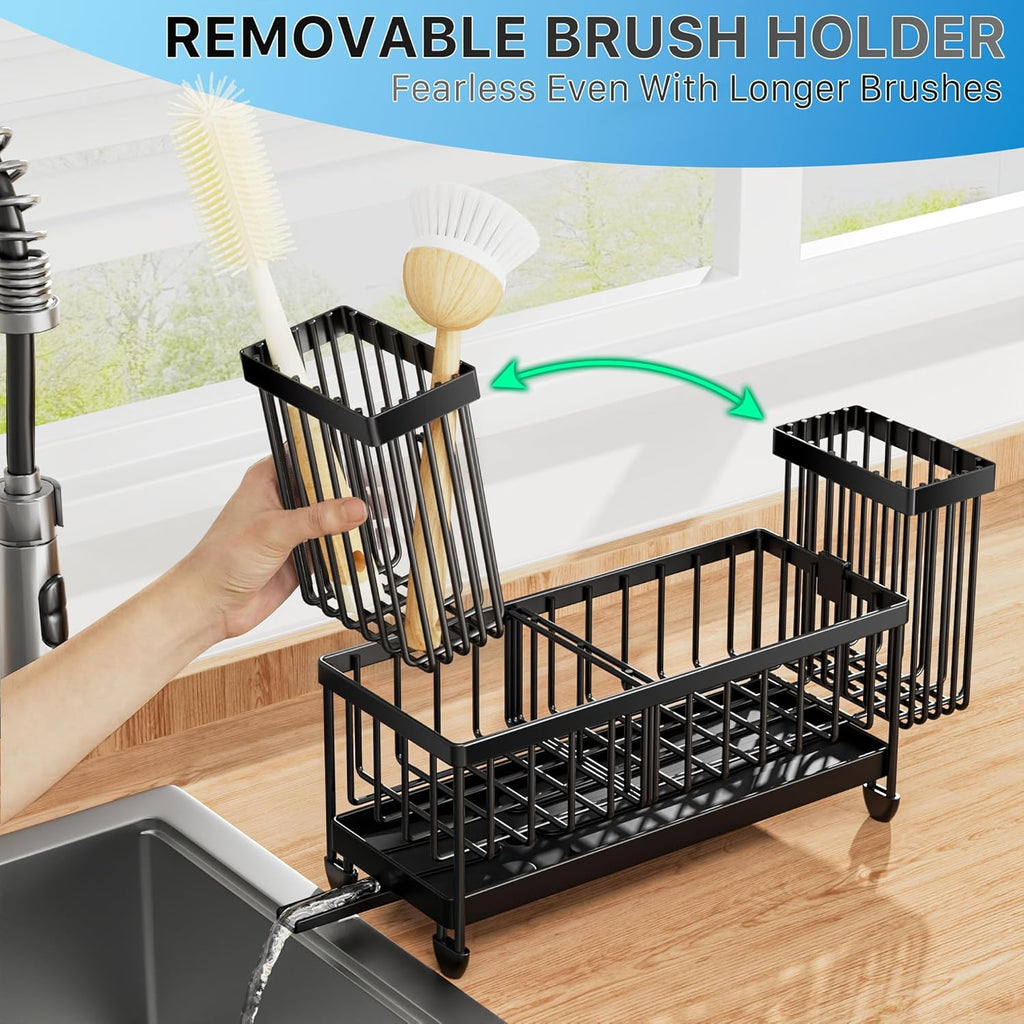 Cisily Sponge Holder for Kitchen Sink, Sink Organizer with Brush Holder