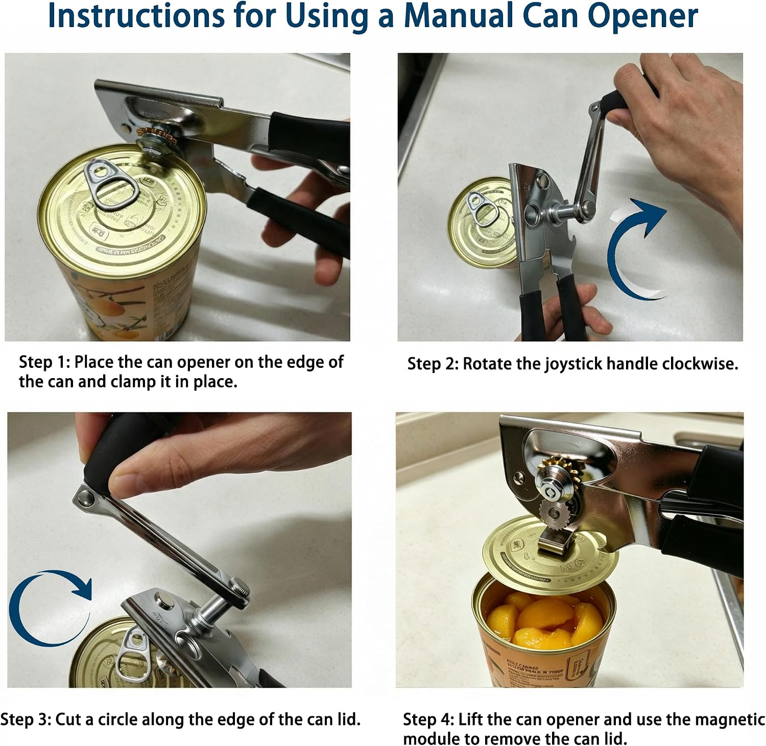 Can Opener Manual with Magnetic Lid Lifter,Can Openers for Seniors