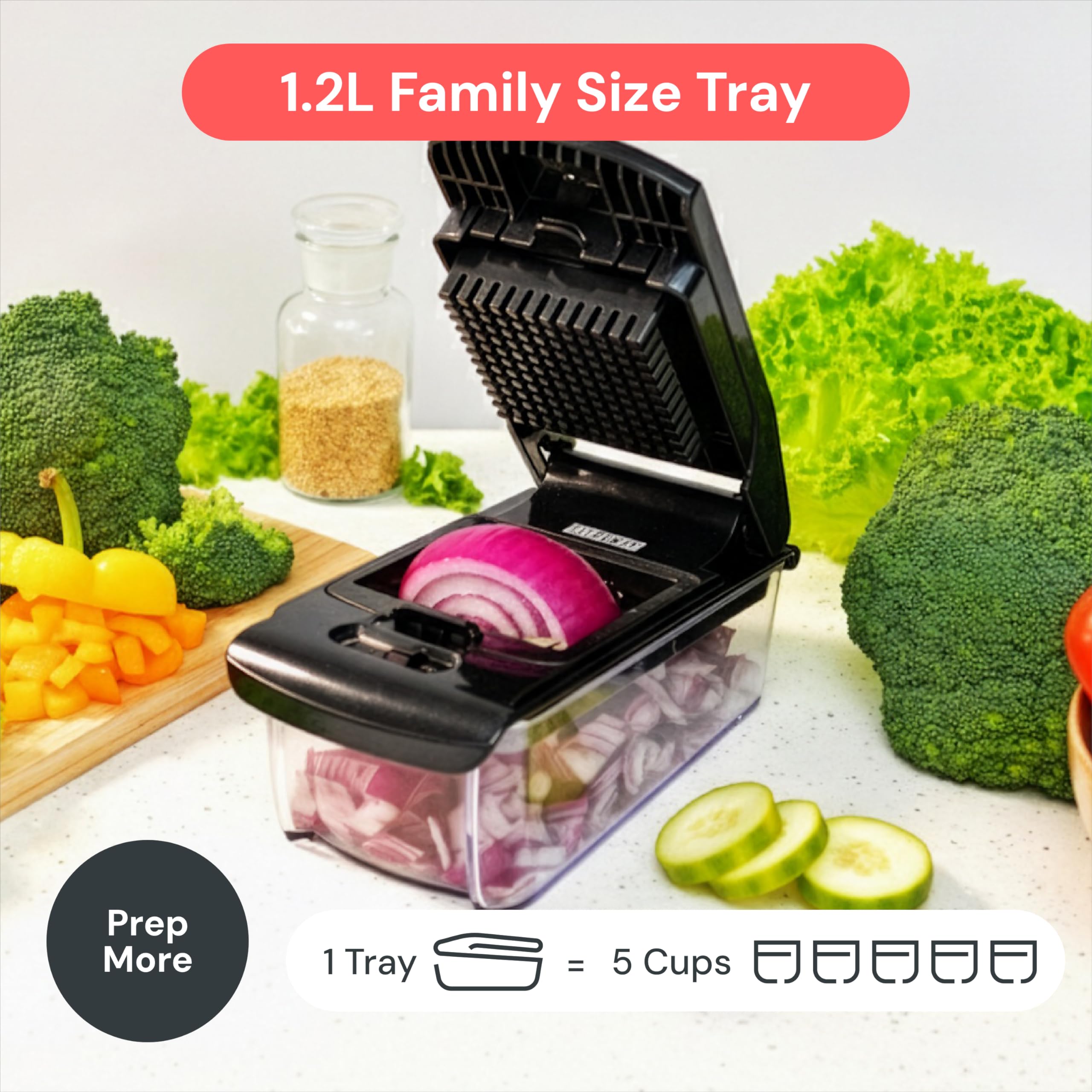 Fullstar Pro Original Vegetable Chopper & Spiralizer, Kitchen Prep Tool