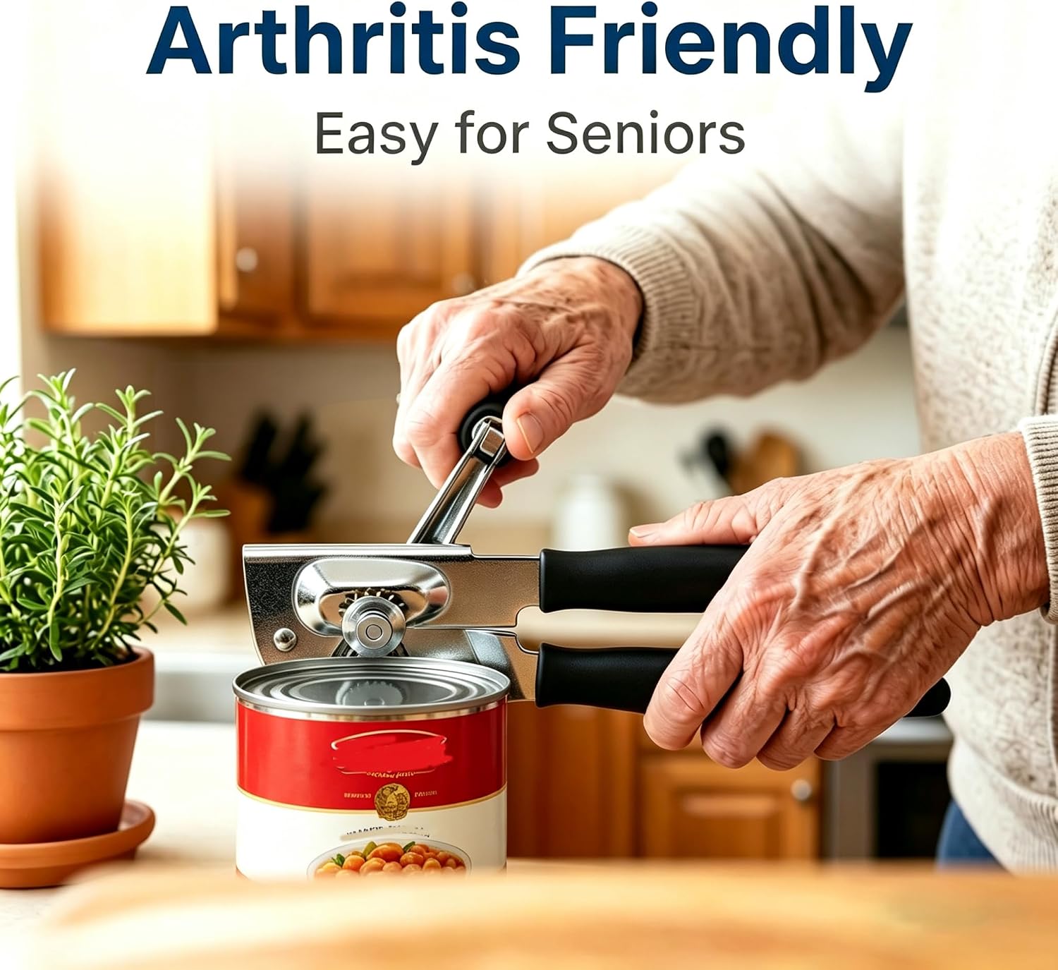 Can Opener Manual with Magnetic Lid Lifter,Can Openers for Seniors