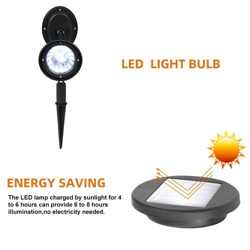 Solar Landscape Spotlight LED Lighting for Garden 2pcs
